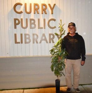 Presenting a tree planting program at Curry County library.
